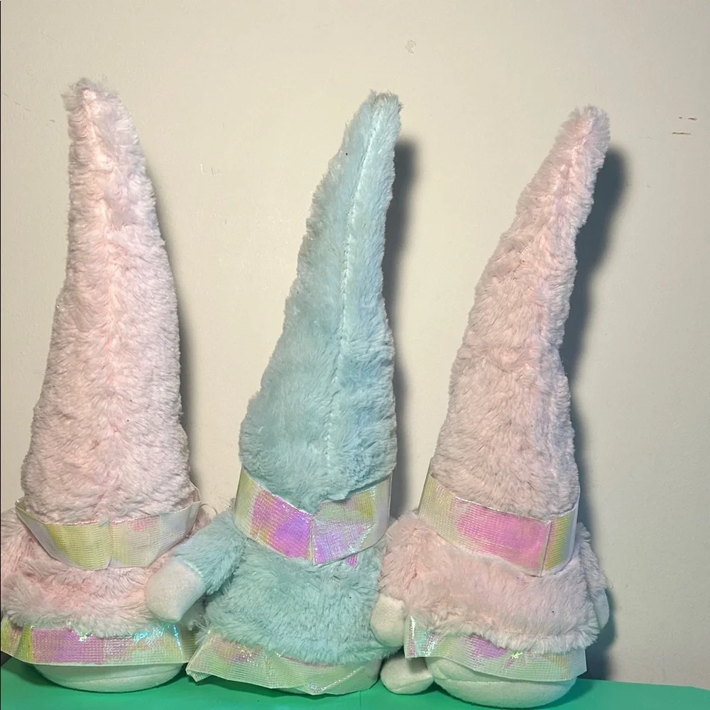 Set of Three Pastel Gnome Plushies